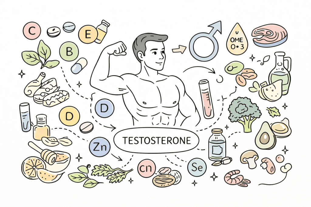 Какие витамины и минералы могут помочь повысить уровень тестостерона у мужчин