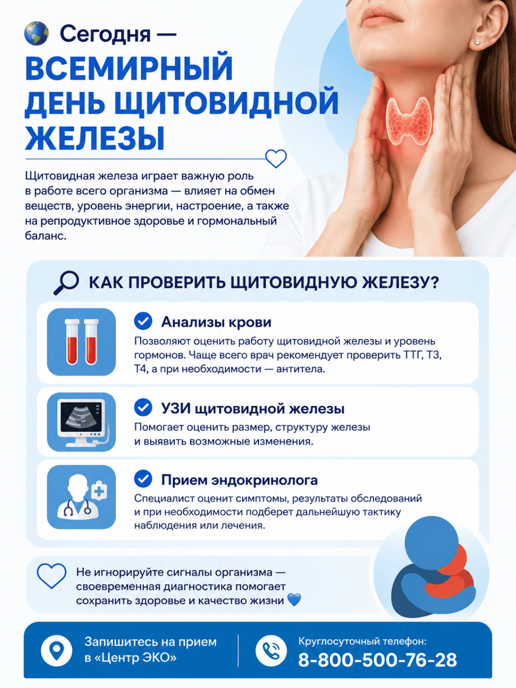 Всемирный день щитовидной железы: как проверить щитовидную железу?